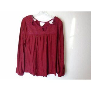 Jessica Simpson Red Cut-Out Neckline Detail Lacy Flowy 1X